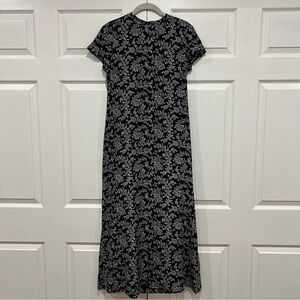 LAUREN RALPH LAUREN 100% Silk Dress Floral Navy Vintage 90s Old Money Size 4